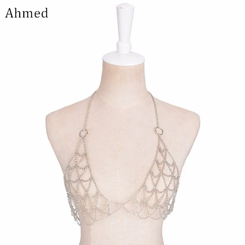 Ahmed Fashion Sexy Beach Bikini Alloy Chest Chain Bra for Women New Design Silver Bra Body Chain Statement Jewelry
Ahmed Fashion Sexy Beach Bikini Alloy Chest Chain Bra for Women New Design Silver Bra Body Chain Statement Jewelry