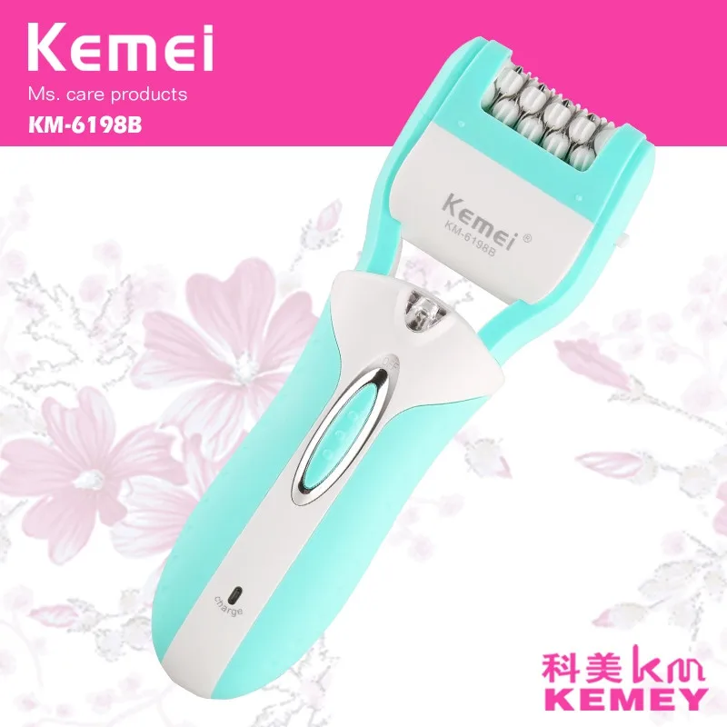 Image Kemei 3 in 1 Beautiful Tools Kit Callus Remover with Extra Lady Epilator and Shaving Head Female Women s Personal Care KM 6198B