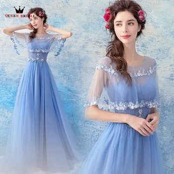 Blue Long Elegant Dress A-line Cape Tulle Lace Flowers Pearls Evening Dresses 2020 New Robe De Soiree longue Formal Dress LS08T
Blue Long Elegant Dress A-line Cape Tulle Lace Flowers Pearls Evening Dresses 2020 New Robe De Soiree longue Formal Dress LS08T