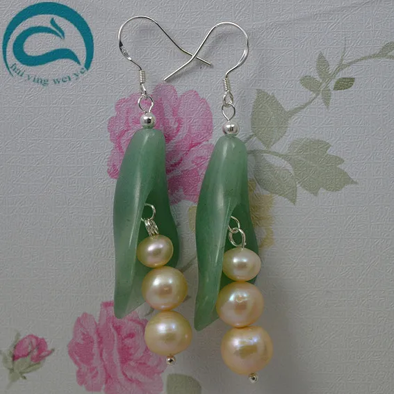 Pink Natural Pearl Earrings Freshwater Drop Pearl Green Jade Earrings 925 Silver Fine Jewelry Gift For Women
Pink Natural Pearl Earrings Freshwater Drop Pearl Green Jade Earrings 925 Silver Fine Jewelry Gift For Women