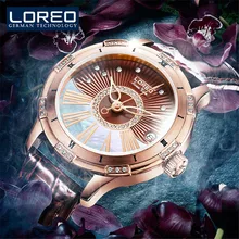 LOREO Luxury Crystal Sapphire Rose gold Case Ladies Automatic Mechanical Watch Fashion Women 50m Waterproof Wristwatches Womens
LOREO Luxury Crystal Sapphire Rose gold Case Ladies Automatic Mechanical Watch Fashion Women 50m Waterproof Wristwatches Womens