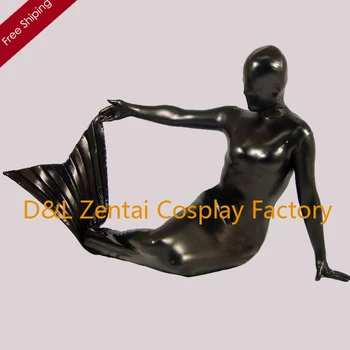 Free Shipping DHL Sexy Adult Black Shiny Metallic Mermaid Zentai Costume Full Body Covered Cosplay Costume SP1256
Free Shipping DHL Sexy Adult Black Shiny Metallic Mermaid Zentai Costume Full Body Covered Cosplay Costume SP1256