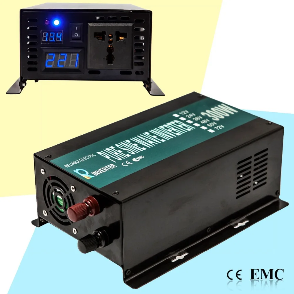 Pure Sine Wave Power Inverter 300Watt 12V DC to 220V AC Solar Generator Inverter Converter Solar System 12V/24V/48V to 120V/220V
Pure Sine Wave Power Inverter 300Watt 12V DC to 220V AC Solar Generator Inverter Converter Solar System 12V/24V/48V to 120V/220V
