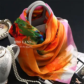 Genuine Silk Women Scarf Fashion Classic Red Orange Colors Print Scarves Spring Summer Winter Brand Good Quality Shawl
Genuine Silk Women Scarf Fashion Classic Red Orange Colors Print Scarves Spring Summer Winter Brand Good Quality Shawl