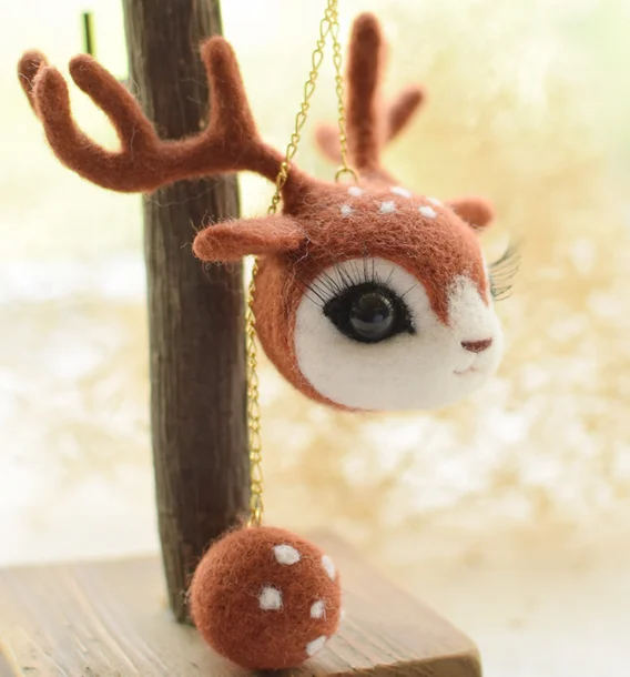 Long eyelash elk cartoon set wool needlepoint kit wool felt needle felting keychain craft needlecraft DIY handmade
Long eyelash elk cartoon set wool needlepoint kit wool felt needle felting keychain craft needlecraft DIY handmade