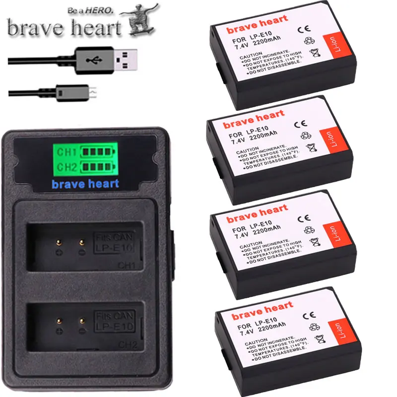 4x LP-E10 LP E10 LPE10 Camera battery + TYPE-C LCD Dual Charger for Canon EOS 1100D 1200D 1300D Kiss X50 X70 X80 Rebel T3 T5 T6
4x LP-E10 LP E10 LPE10 Camera battery + TYPE-C LCD Dual Charger for Canon EOS 1100D 1200D 1300D Kiss X50 X70 X80 Rebel T3 T5 T6