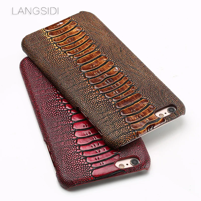 LANGSIDI brand phone case ostrich foot grain half-wrapped phone case For iPhone 6 Plus phone case handmade custom processing
LANGSIDI brand phone case ostrich foot grain half-wrapped phone case For iPhone 6 Plus phone case handmade custom processing