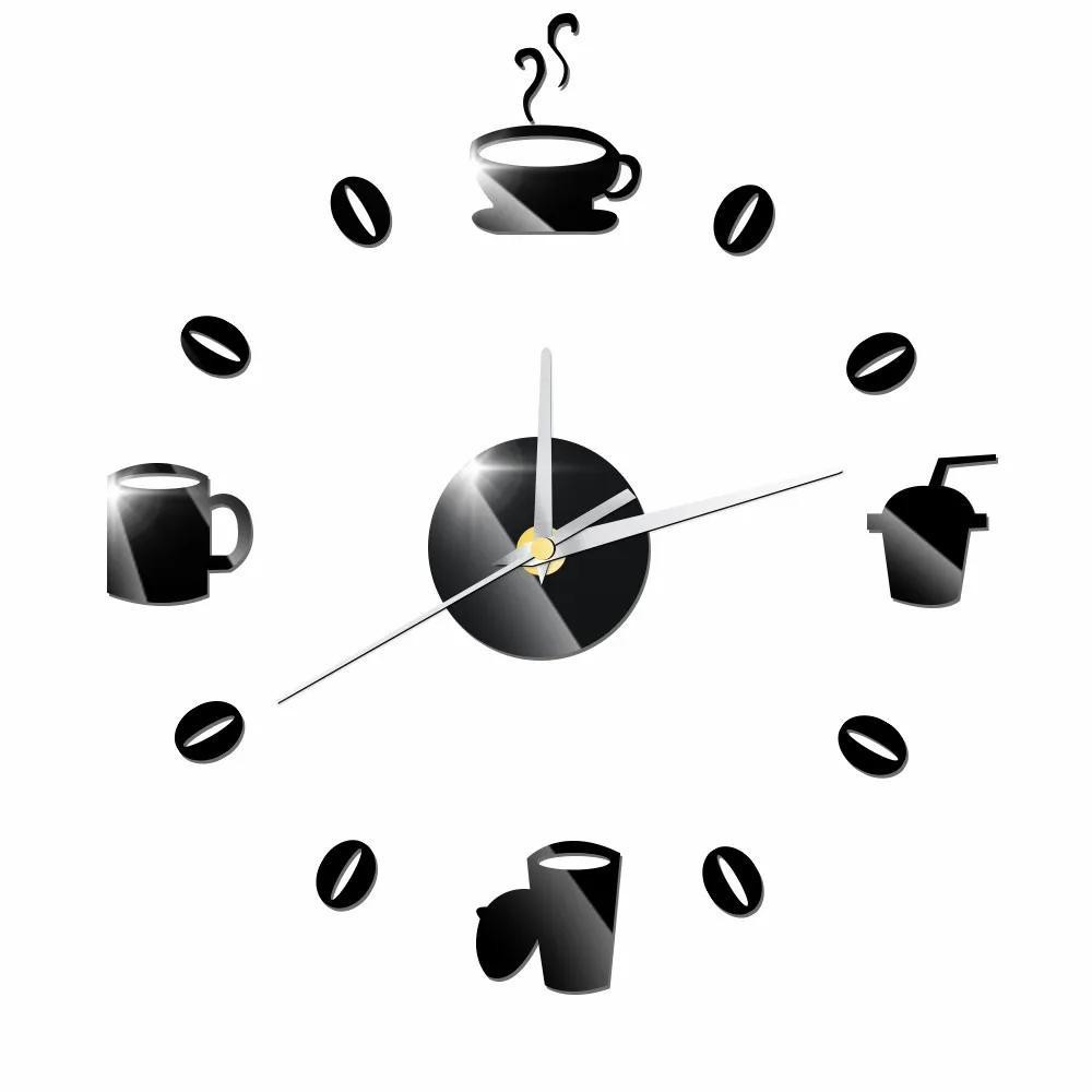 Coffee Cups Beans DIY Wall Clock Silent Kitchen Decorative Clock Acrylic Mirror Effect Wall Stickers Quartz Modern Home Decor
Coffee Cups Beans DIY Wall Clock Silent Kitchen Decorative Clock Acrylic Mirror Effect Wall Stickers Quartz Modern Home Decor