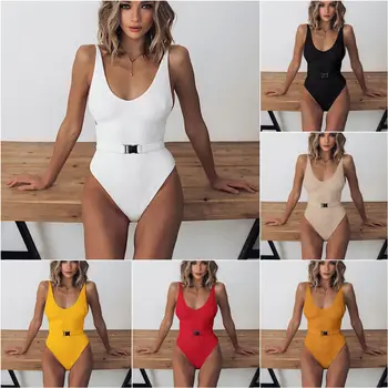 2019 Swimwear Bikinis Women Solid Color Sexy Ladies One-piece Swimsuit Women Belt Swimsuit Metal Monokini Bikini A2256YPD
2019 Swimwear Bikinis Women Solid Color Sexy Ladies One-piece Swimsuit Women Belt Swimsuit Metal Monokini Bikini A2256YPD