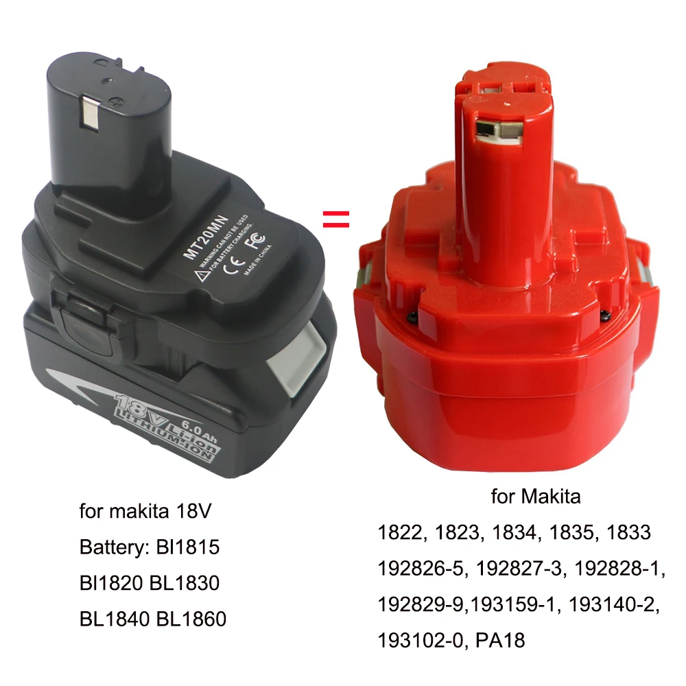 DVISI MT20MN 18V li-ion battery Convert To 18V NI-CD/NI-MH Charger Tool Adapter for makita cordless power tool(battery not inclu
DVISI MT20MN 18V li-ion battery Convert To 18V NI-CD/NI-MH Charger Tool Adapter for makita cordless power tool(battery not inclu