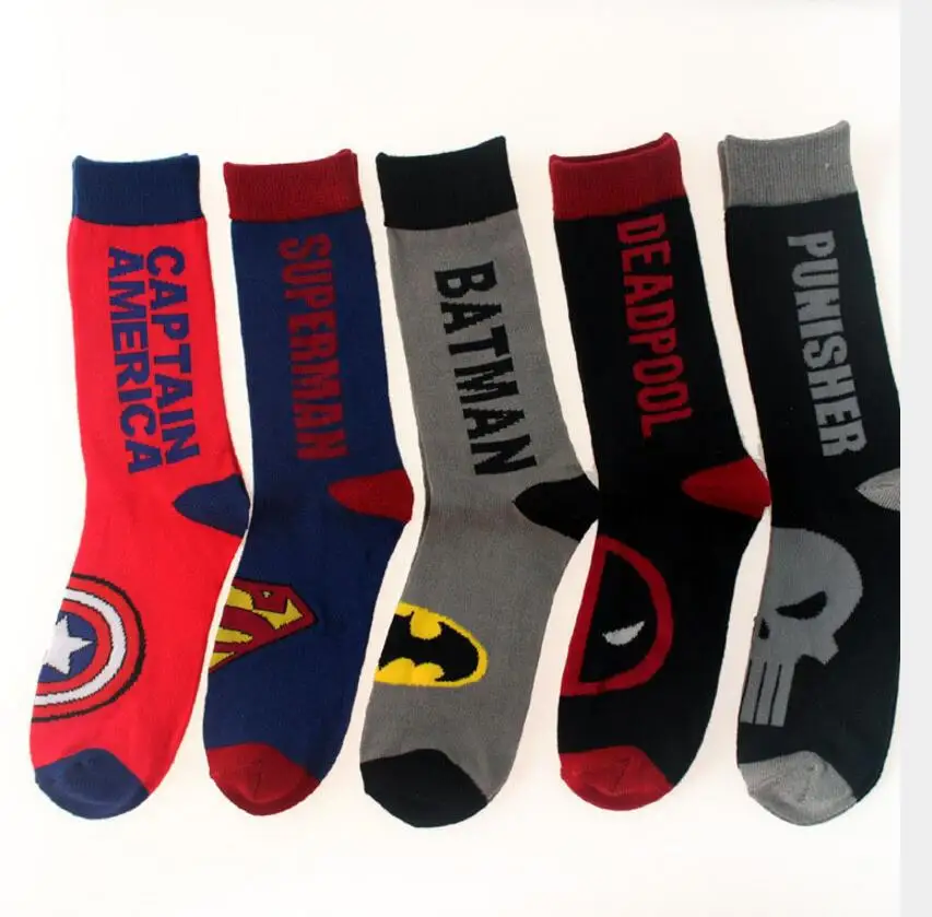 Marvel Super Heroes fashion Men Children socks Superman Batman Captain America Deadpool Punisher socks cotton character socks
Marvel Super Heroes fashion Men Children socks Superman Batman Captain America Deadpool Punisher socks cotton character socks