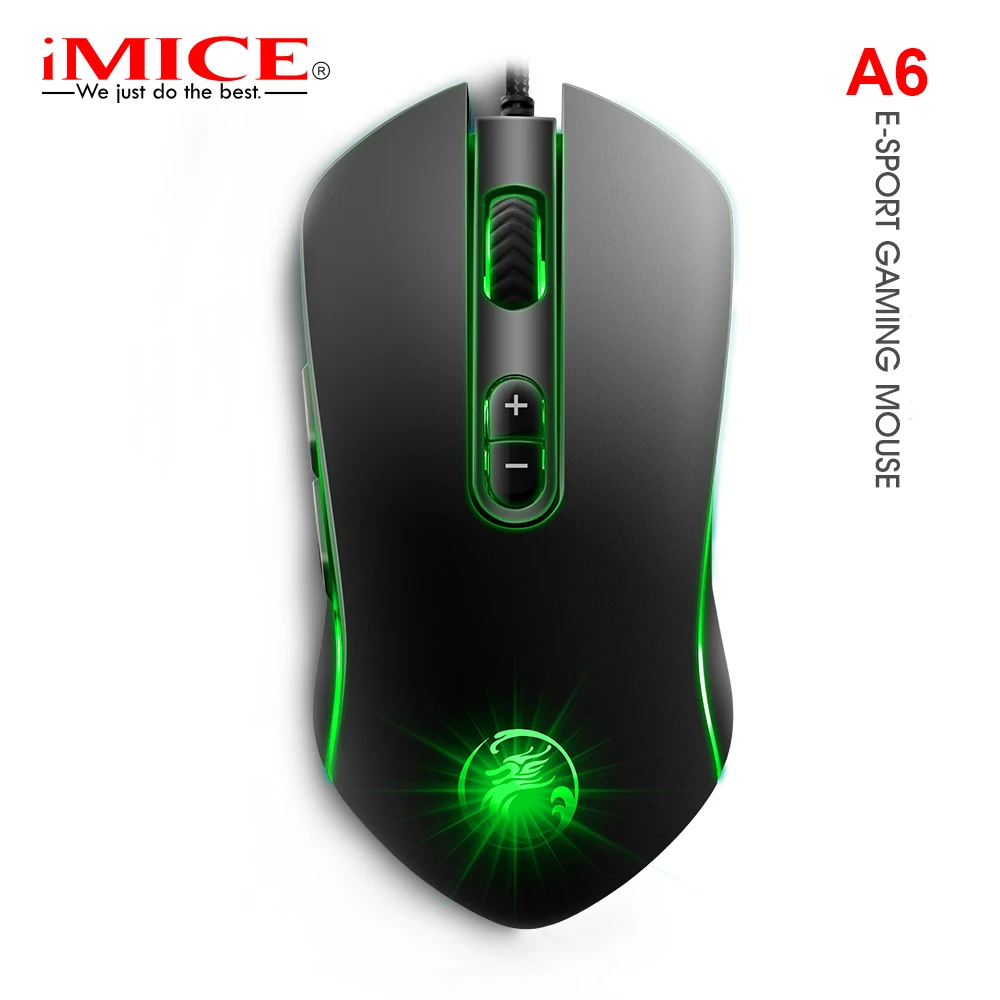 iMice Gaming Mouse Silent Wired Computer Mouse 3200 DPI 7 Button Left Right Hand Ergonomic Magic Mause USB Optical Gamer Mice A6
