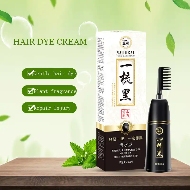 Black Hair Dye Semi Permanent Hair Dyeing Natural Plant Hair Dye