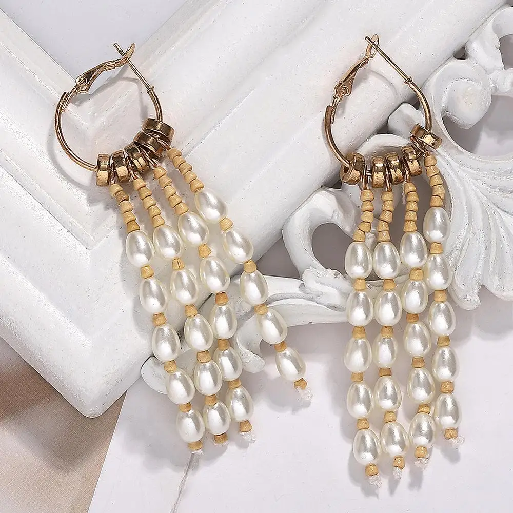 New 2019 Imitation Pearl Round Drop Earrings for Women Metal Long Bohemian Handmade Korean Soft Beads Earring Fashion Wedding
New 2019 Imitation Pearl Round Drop Earrings for Women Metal Long Bohemian Handmade Korean Soft Beads Earring Fashion Wedding