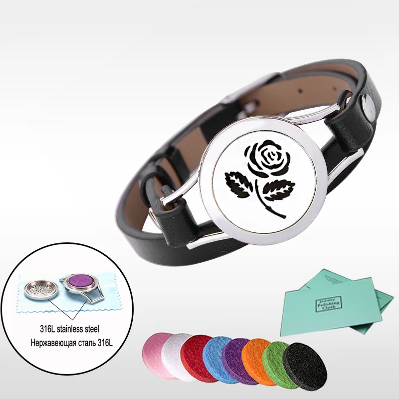 Factory direct stainless steel rose pattern bracelet black light surface to open aromatherapy essential oil box hand jewelry
Factory direct stainless steel rose pattern bracelet black light surface to open aromatherapy essential oil box hand jewelry