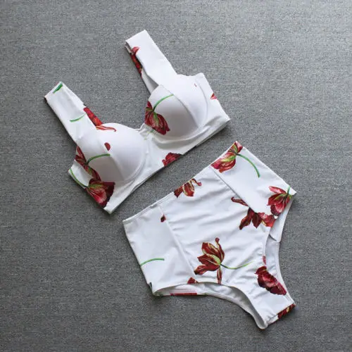 Womens Sexy High Waist Floral Push-up Padded Bandage Biqunis Bikini Set Ladies Swimsuit Triangle Swimwear Bathing Suit Beachwear
Womens Sexy High Waist Floral Push-up Padded Bandage Biqunis Bikini Set Ladies Swimsuit Triangle Swimwear Bathing Suit Beachwear