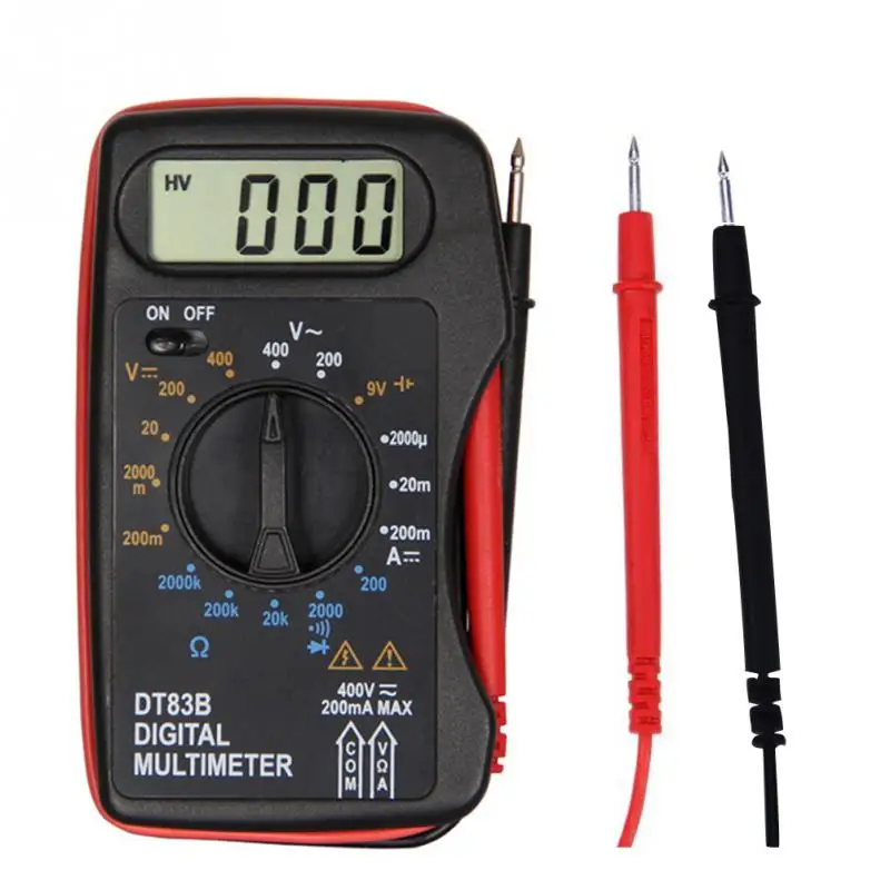DT83B Digital Multimeter Handheld Tester AC/DC Voltage Meter Pocket Multimeter Modern Current Ohmmeter Clamp Meters Tester
DT83B Digital Multimeter Handheld Tester AC/DC Voltage Meter Pocket Multimeter Modern Current Ohmmeter Clamp Meters Tester