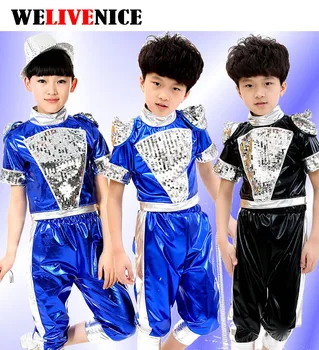 Personality Sequins Jazz Stitching Color Split Suits Children's Dancewear Performance Clothes Modern Hip-hop Stage Costume #8712 
Personality Sequins Jazz Stitching Color Split Suits Children's Dancewear Performance Clothes Modern Hip-hop Stage Costume #8712