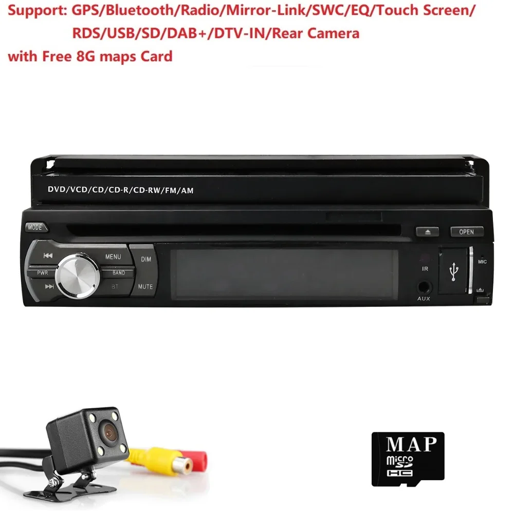 1 Din Car DVD GPS Navigation player for universal car Radio Music Bluetooth Rear View Camera SD USB For Auto radio 1din Navi CAM
1 Din Car DVD GPS Navigation player for universal car Radio Music Bluetooth Rear View Camera SD USB For Auto radio 1din Navi CAM