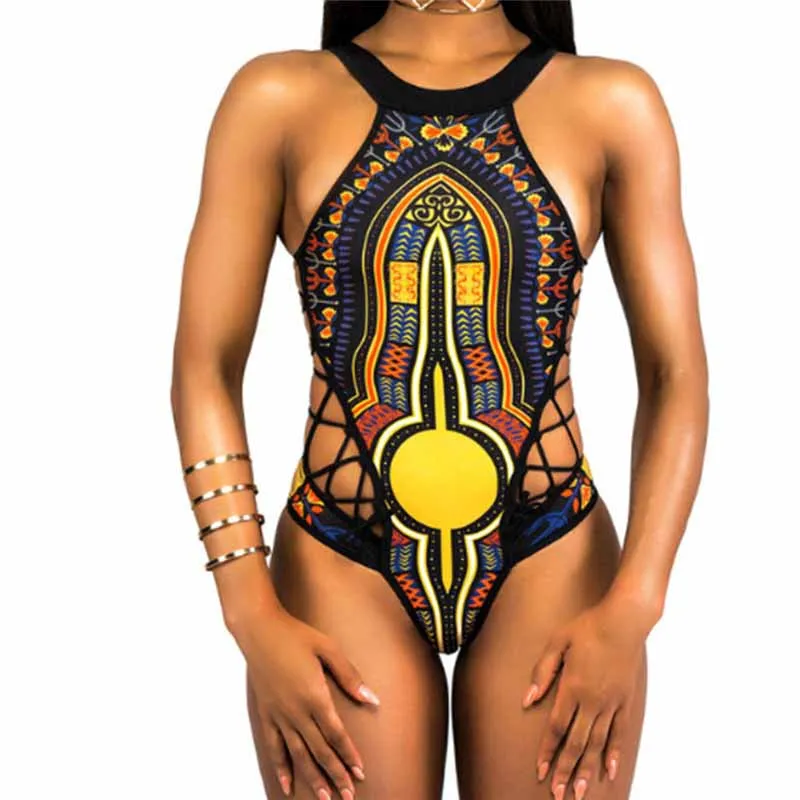 Женский купальник-бикини с принтом в африканском стиле бразильский купальник