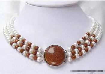 Hot sale new Style >>>>>3 Rows Real White Pearl Golden Star Stone 18KWGP Clasp Necklace
Hot sale new Style >>>>>3 Rows Real White Pearl Golden Star Stone 18KWGP Clasp Necklace