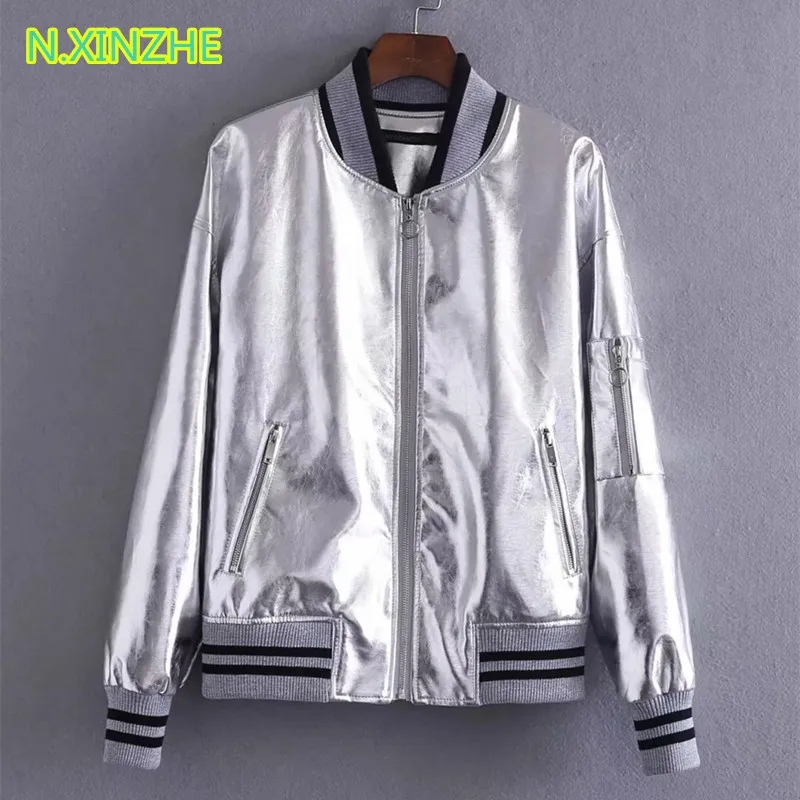 2018 women clothing long sleeve stand collar spliced PU jacket relaxed coat Female casual loose faux leather outerwear W2619
2018 women clothing long sleeve stand collar spliced PU jacket relaxed coat Female casual loose faux leather outerwear W2619