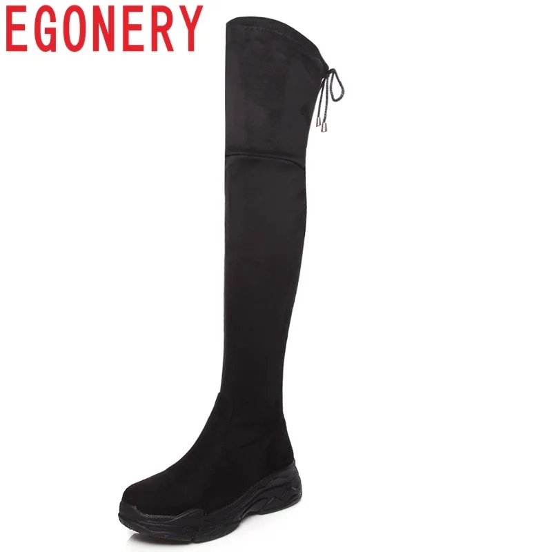 EGONERY women high boots 2018 winter new style fashion round toe sneaker snow boots warm plush inside over knee black shoes lady
EGONERY women high boots 2018 winter new style fashion round toe sneaker snow boots warm plush inside over knee black shoes lady