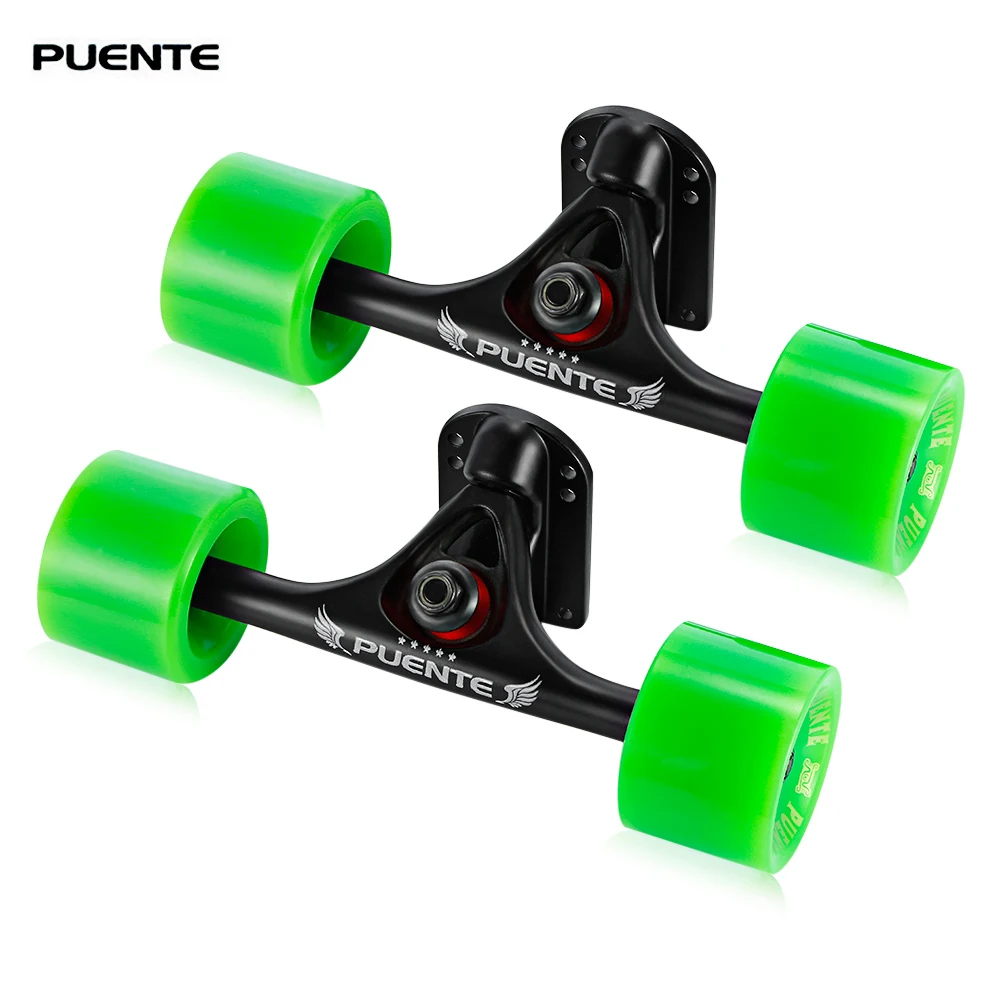 PUENTE 2pcs / Set Skateboard Wheels Truck With Skate Wheel Riser ABEC - 9 Bearing Bolt Nut Longboard
PUENTE 2pcs / Set Skateboard Wheels Truck With Skate Wheel Riser ABEC - 9 Bearing Bolt Nut Longboard