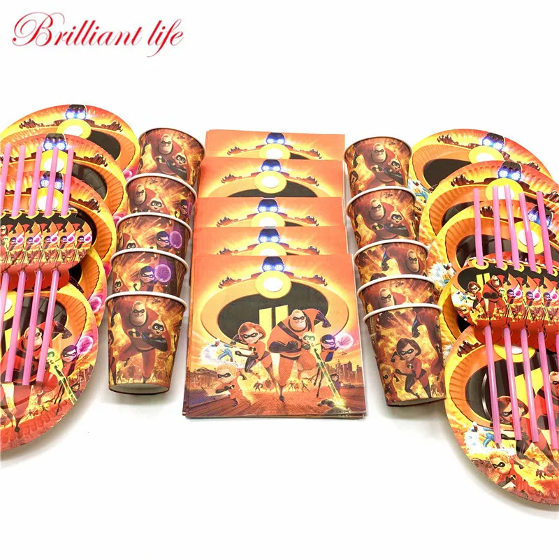Party Supplies The Incredible Theme 50pcs/lot Birthday Party Disposable Cup Plate Napkin Straw Family Party Decorations Supply
Party Supplies The Incredible Theme 50pcs/lot Birthday Party Disposable Cup Plate Napkin Straw Family Party Decorations Supply