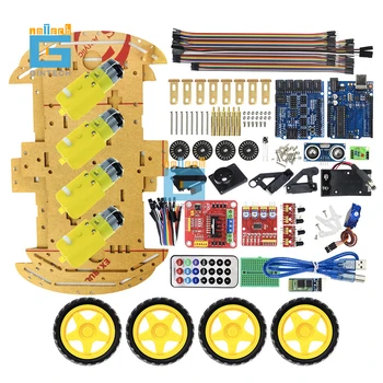 4WD Bluetooth Controlled Smart Robot Car Motor Multifunction UNO R3 Starter Kit Robotics Car motor kit
4WD Bluetooth Controlled Smart Robot Car Motor Multifunction UNO R3 Starter Kit Robotics Car motor kit