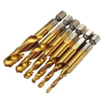Combination Drill Tap Bit Set HSS 6542 Titanium Coated Deburr Countersink Bits Multifunctional Composite Tap
Combination Drill Tap Bit Set HSS 6542 Titanium Coated Deburr Countersink Bits Multifunctional Composite Tap