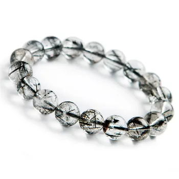 Natural Genuine Black Rutilated Quartz Bracelets For Women Female 11mm Clear Stretch Crystal Round Bead Bracelet
Natural Genuine Black Rutilated Quartz Bracelets For Women Female 11mm Clear Stretch Crystal Round Bead Bracelet