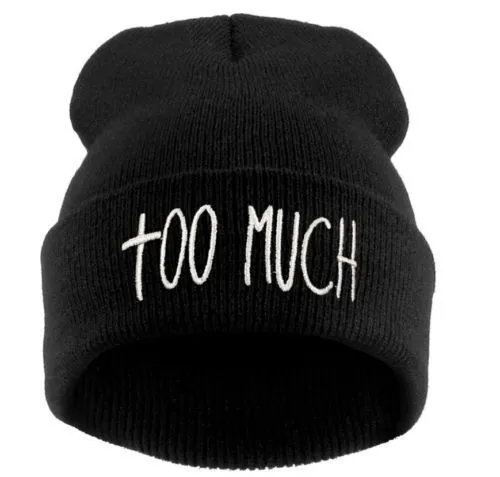 Fall and Winter Men and Women's too MUCH Embroidery Knitted Wool Warm Elastic Beanies Hat Hip-Hop Acrylic Skullies Cap RX077
Fall and Winter Men and Women's too MUCH Embroidery Knitted Wool Warm Elastic Beanies Hat Hip-Hop Acrylic Skullies Cap RX077