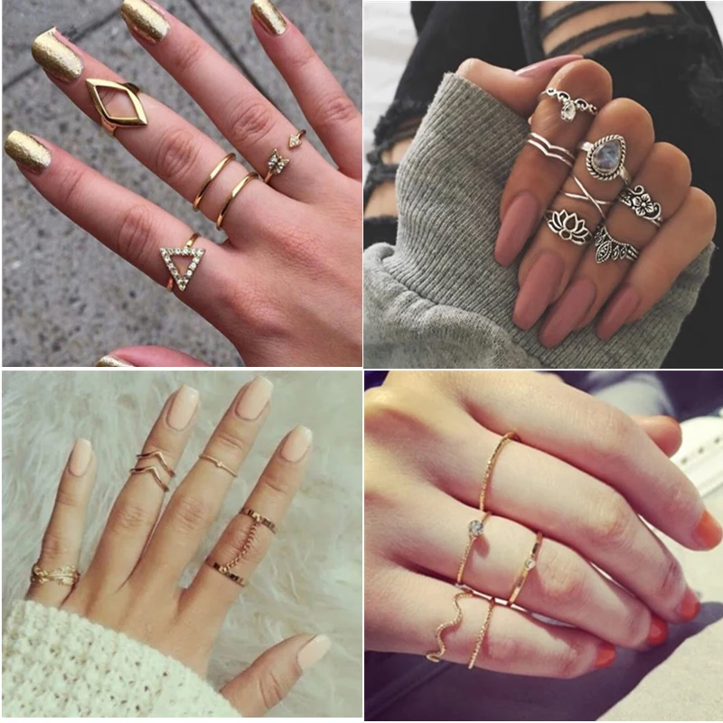 Bohemian Vintage Crown Flower Heart Lotus Leaf Crystal Rings Set Women Retro Party Wedding Jewelry
Bohemian Vintage Crown Flower Heart Lotus Leaf Crystal Rings Set Women Retro Party Wedding Jewelry