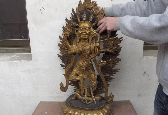 Collectible bronze lion statue S0050 Tibet Buddhism Old Bronze Copper Gild Mahakala Dakini Vajravarahi Buddha Statue (B0328)
Collectible bronze lion statue S0050 Tibet Buddhism Old Bronze Copper Gild Mahakala Dakini Vajravarahi Buddha Statue (B0328)