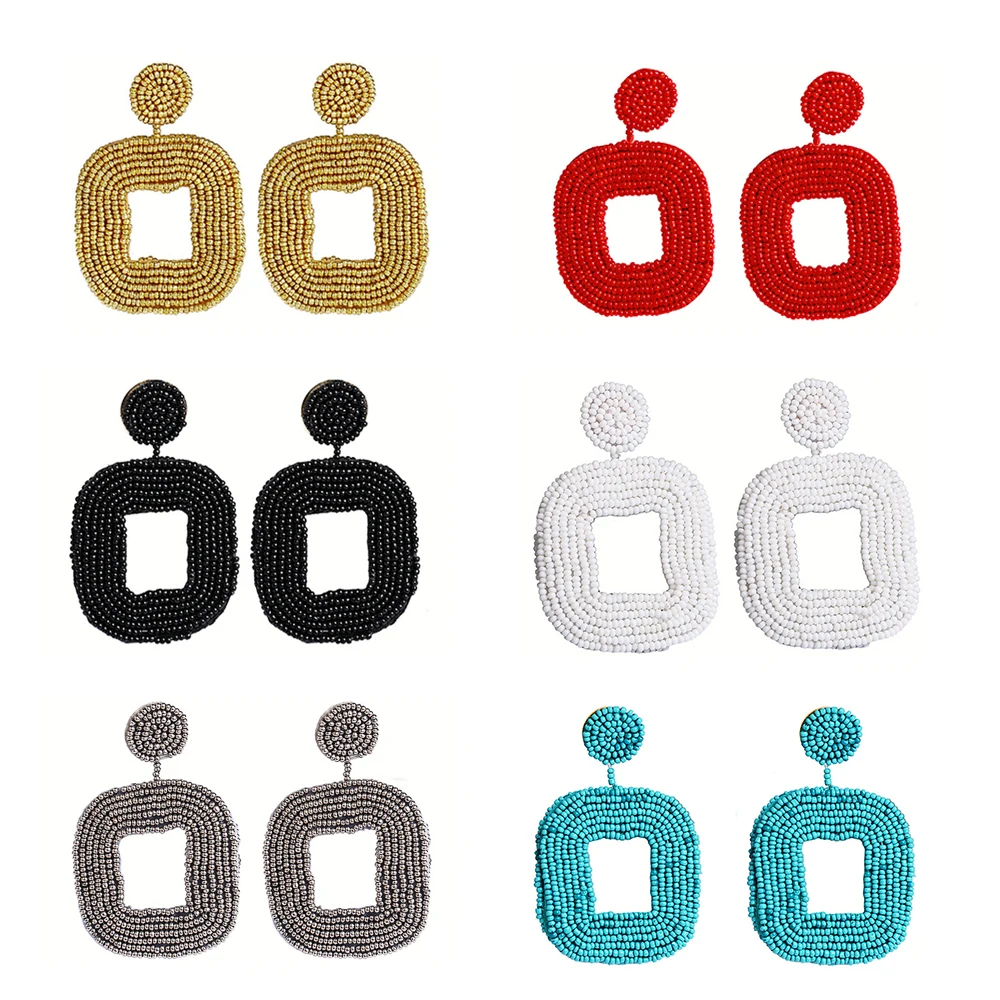 Beads Square Geometric Dangle Earring for Women Ethnic Handmade Statement Pendant Earrings Wedding Party Jewelry Wholesale
Beads Square Geometric Dangle Earring for Women Ethnic Handmade Statement Pendant Earrings Wedding Party Jewelry Wholesale