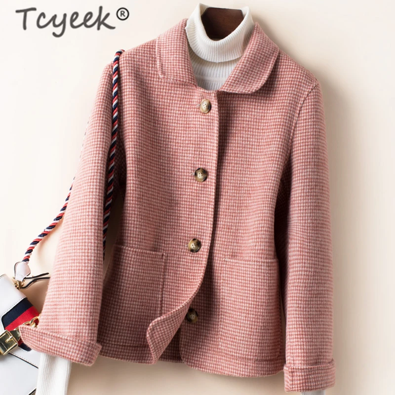 Tcyeek Elegant 100% Wool Coat Female Korean Woolen Jackets Women Clothes 2019 Slim Plaid Coat Spring Autumn Overcoat 1907777W751
Tcyeek Elegant 100% Wool Coat Female Korean Woolen Jackets Women Clothes 2019 Slim Plaid Coat Spring Autumn Overcoat 1907777W751