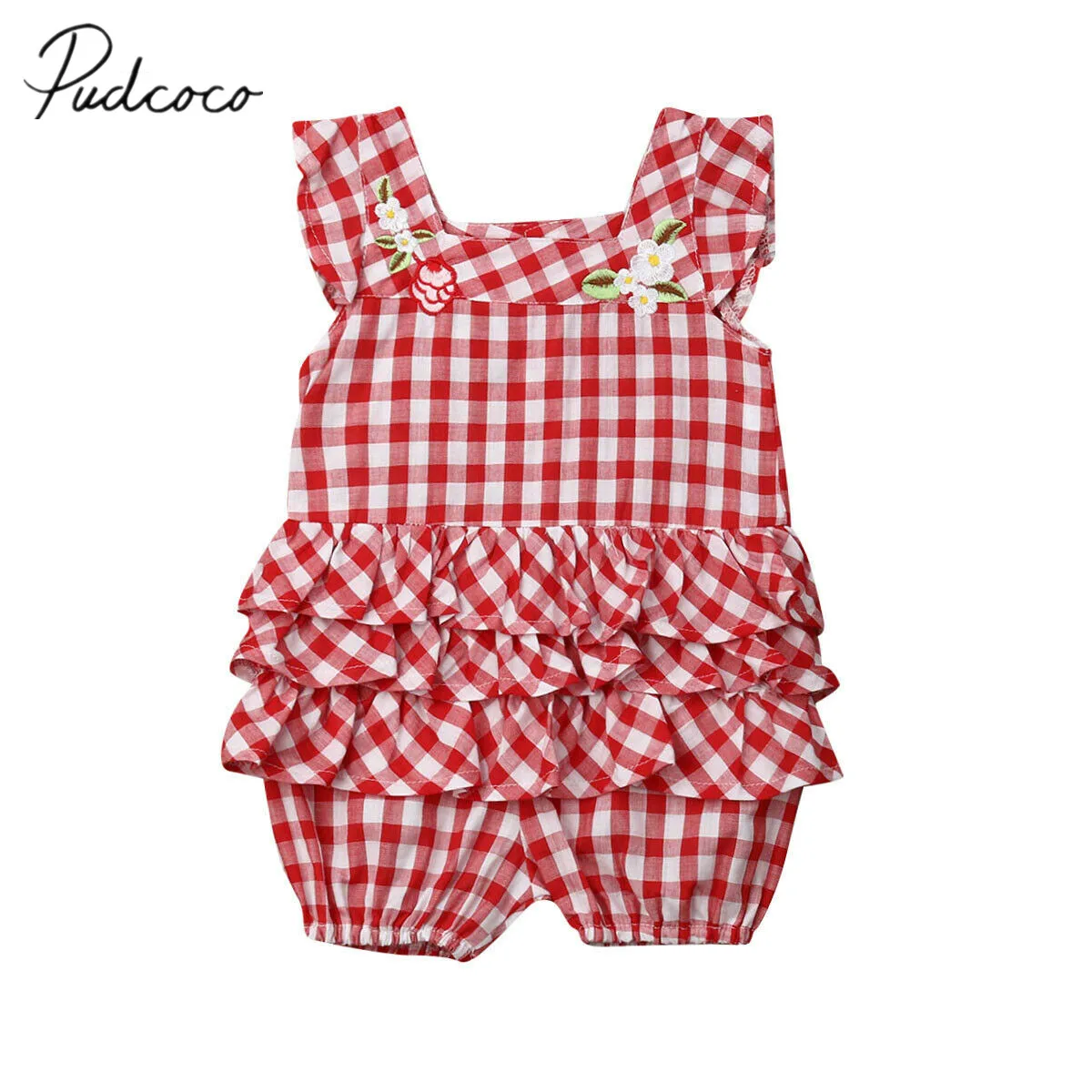 2019 Baby Summer Clothing Infant Baby Girls Plaids Romper Embroidery Rose Flower Ruffles Short Sleeve Jumpsuit Outfits Set 6M-5Y
2019 Baby Summer Clothing Infant Baby Girls Plaids Romper Embroidery Rose Flower Ruffles Short Sleeve Jumpsuit Outfits Set 6M-5Y