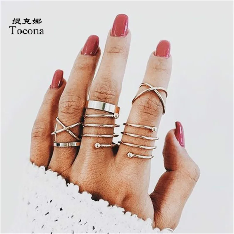 Tocona Bohemia New Fashion Hollow Simple Gold Color 6pcs/set Multi-layer Opening Finger Rings For Women Ladies Jewelry 5562
Tocona Bohemia New Fashion Hollow Simple Gold Color 6pcs/set Multi-layer Opening Finger Rings For Women Ladies Jewelry 5562