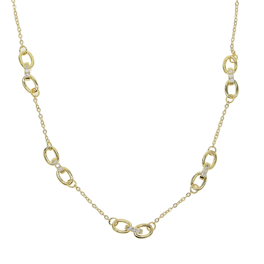 2019 Gold color circle link chain with AAA cubic zirconia charm women necklace European Rock style HIP HOP simple necklaces
2019 Gold color circle link chain with AAA cubic zirconia charm women necklace European Rock style HIP HOP simple necklaces