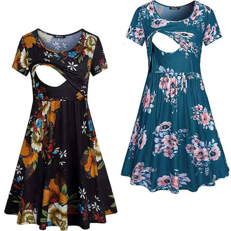 2019 summer Breastfeeding dress short sleeve pregnant women print breastfeeding dress pajamas skirt women maternity Clothes
2019 summer Breastfeeding dress short sleeve pregnant women print breastfeeding dress pajamas skirt women maternity Clothes