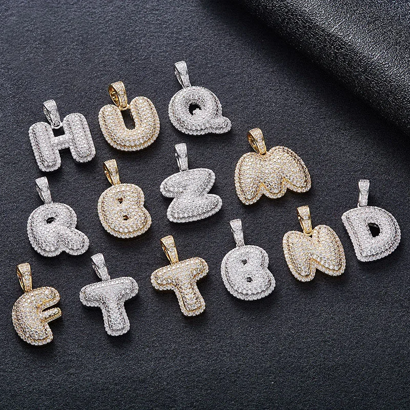 Hip Hop Micro Paved AAA CZ Cubic Zirconia Bling Iced Out Bubble Letter Pendant Necklaces for Women Men Jewelry Gold Silver
Hip Hop Micro Paved AAA CZ Cubic Zirconia Bling Iced Out Bubble Letter Pendant Necklaces for Women Men Jewelry Gold Silver