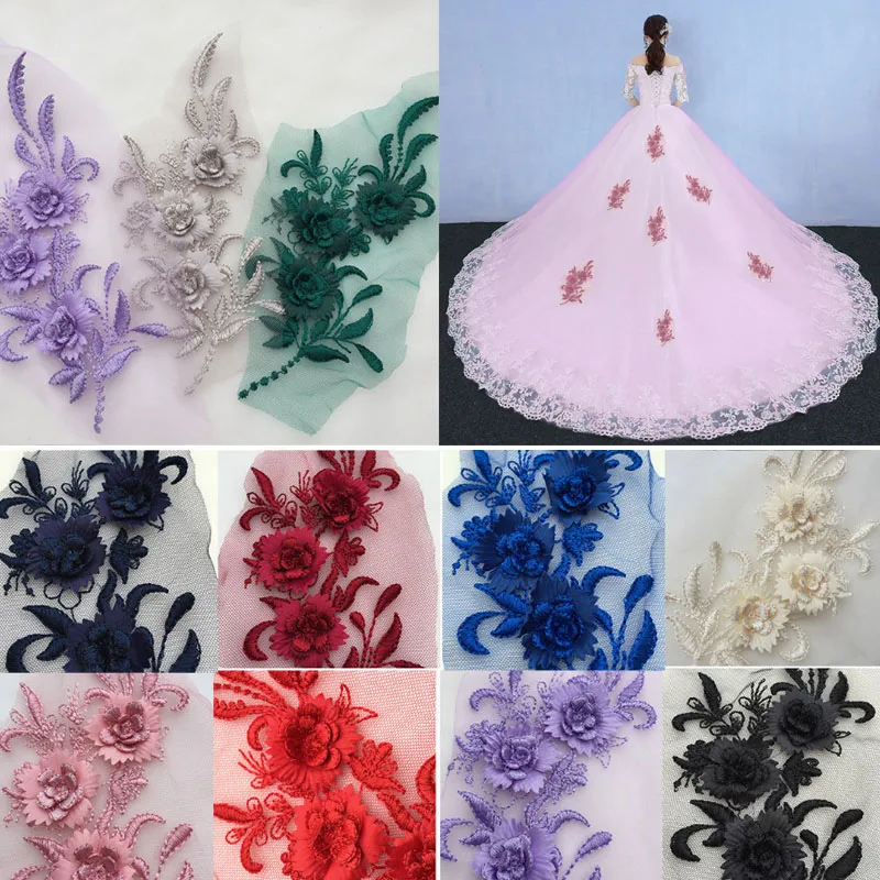 DIY Fashion Charm Hot New Lace Patches Tulle Bridal Applique 1PCS Accessories 3D Embroidery Flower Wedding Dress Veil
DIY Fashion Charm Hot New Lace Patches Tulle Bridal Applique 1PCS Accessories 3D Embroidery Flower Wedding Dress Veil
