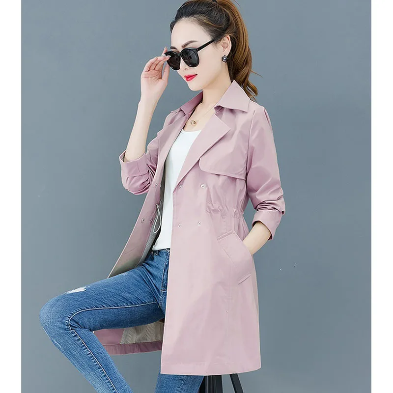 Women's Windbreaker 2019 Spring New Long Coat Long Sleeve Double-Breasted Suit Collar Jacket Autumn Casual Jacket Coat Ffemale 
Women's Windbreaker 2019 Spring New Long Coat Long Sleeve Double-Breasted Suit Collar Jacket Autumn Casual Jacket Coat Ffemale