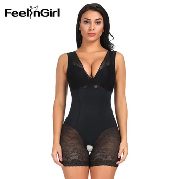Feelingirl Woman Sexy Lace Deep V Neck Bodysuit Smooth Seamless Breathable Shapewear Slimming Waist Trainer Butt Lifter Cincher
Feelingirl Woman Sexy Lace Deep V Neck Bodysuit Smooth Seamless Breathable Shapewear Slimming Waist Trainer Butt Lifter Cincher