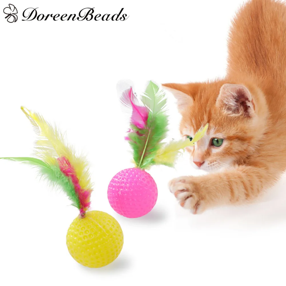 DoreenBeads Golf Ball Toy for Cat Kitten Pet Balls Toys Cats Dogs Playing Fun Ball with Colorful Feather Cat Favors Random Color
DoreenBeads Golf Ball Toy for Cat Kitten Pet Balls Toys Cats Dogs Playing Fun Ball with Colorful Feather Cat Favors Random Color