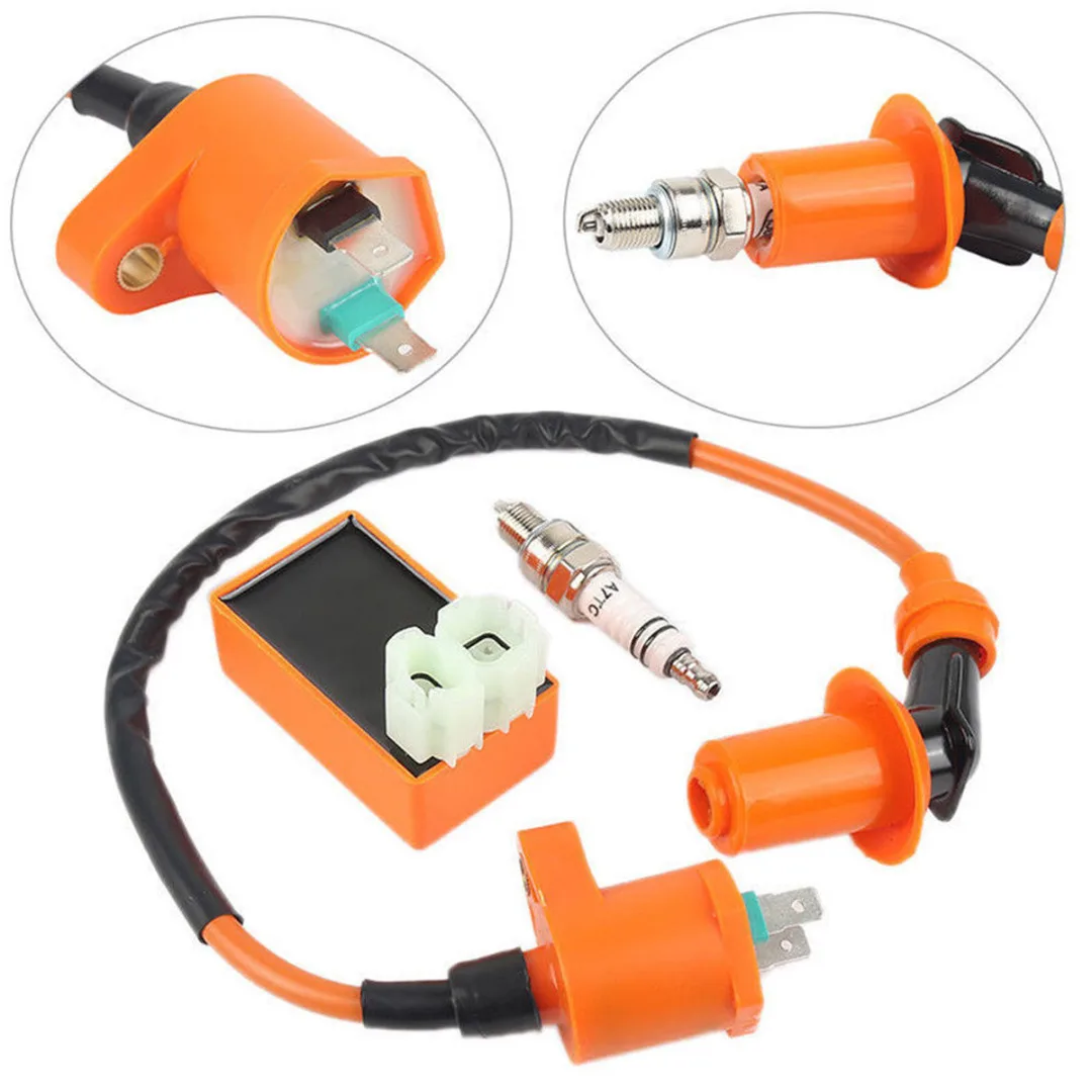 Motorbike Ingition Set 1pc Racing CDI + Spark Plug + Ignition Coil Kits For GY6 50/125/150CC 4-stroke Scooter Parts