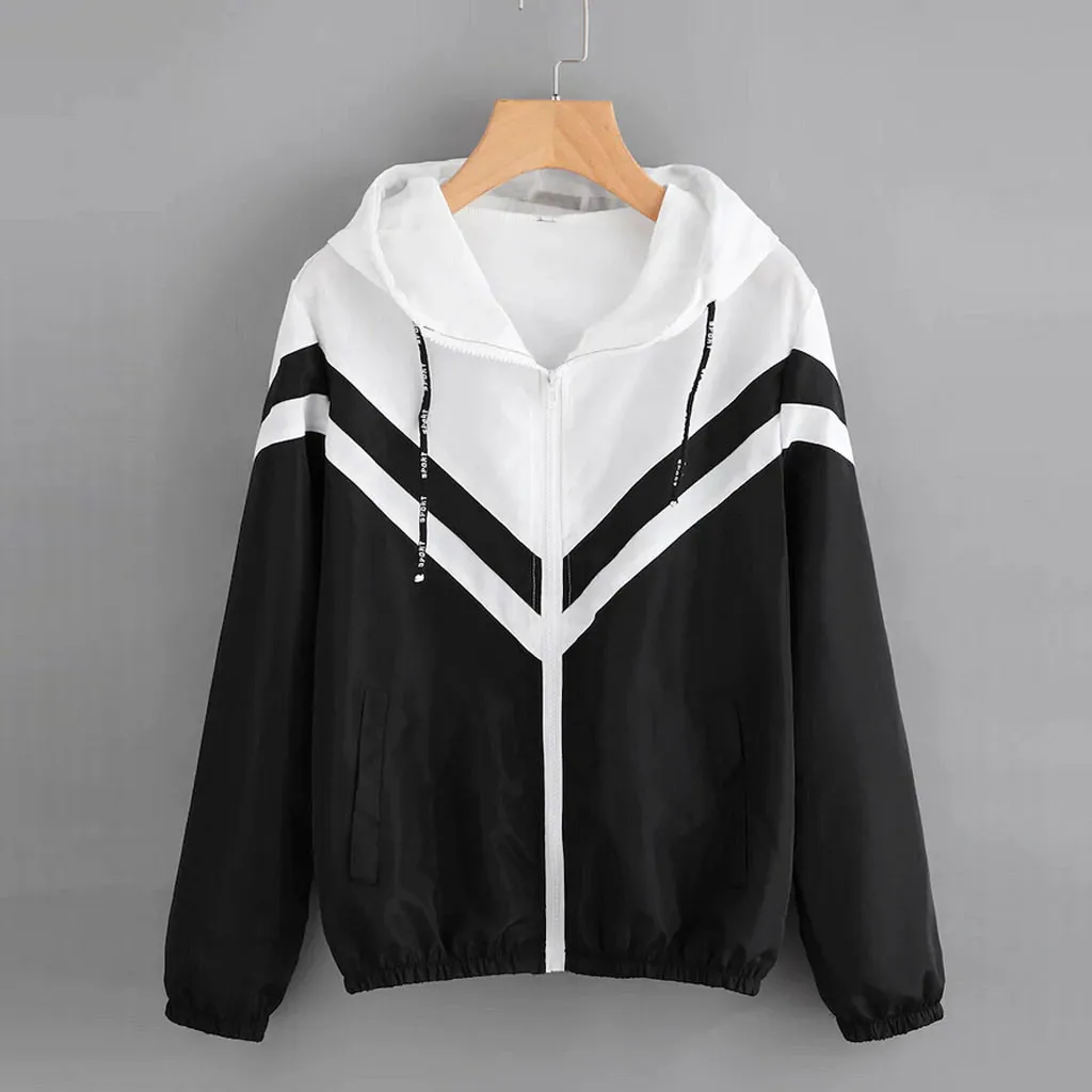 Winter Autumn Women Long Sleeve Patchwork Thin Skinsuits Hooded Zipper Pockets Sport Coat Outerwear Hooded Jackets
Winter Autumn Women Long Sleeve Patchwork Thin Skinsuits Hooded Zipper Pockets Sport Coat Outerwear Hooded Jackets