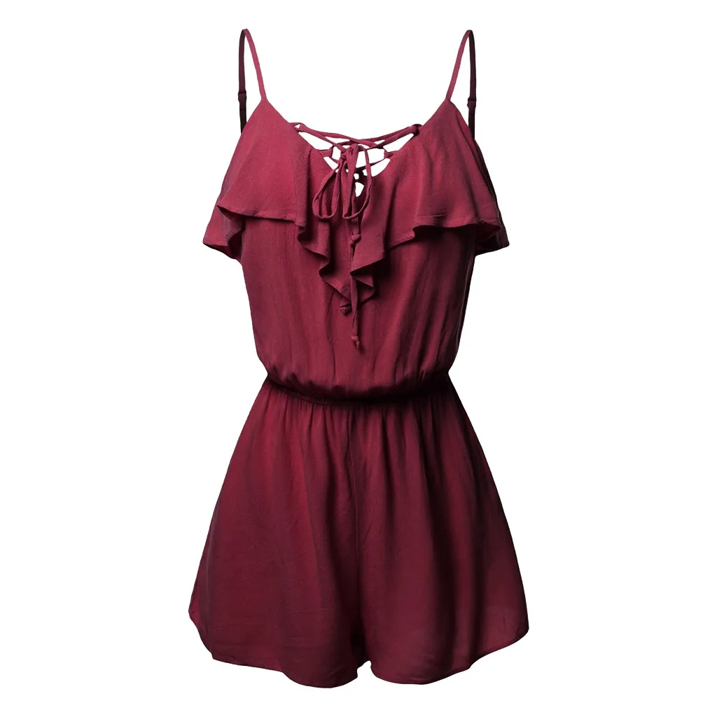 Women's jumpsuit Large Size Casual Sleeveless Overlap Front Frill Detail sexy Jumpsuit playsuit overalls for women L30802
Women's jumpsuit Large Size Casual Sleeveless Overlap Front Frill Detail sexy Jumpsuit playsuit overalls for women L30802