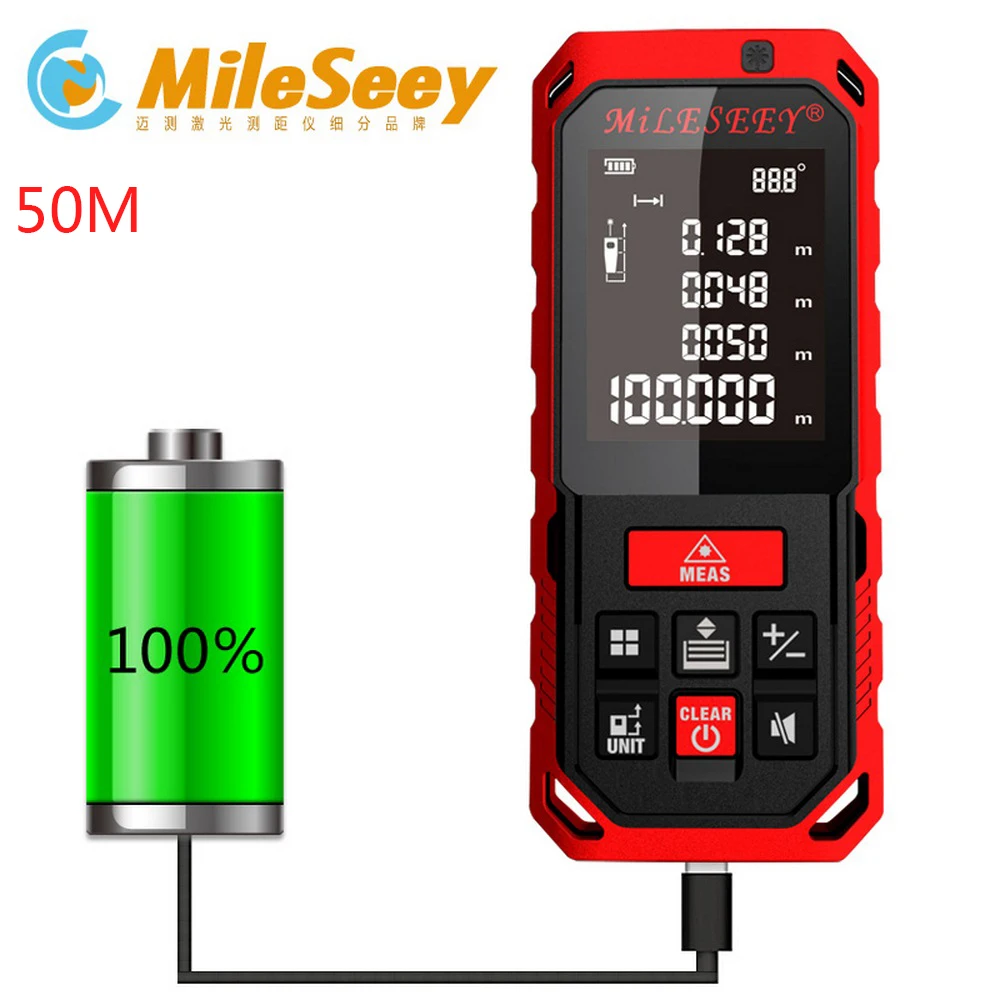 50M Laser Distance Meter Tape Area-volume-Angle Tester tool Rechargeable Laser Range Finder Laser RangeFinder
50M Laser Distance Meter Tape Area-volume-Angle Tester tool Rechargeable Laser Range Finder Laser RangeFinder
